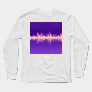 Purple Audio Wave Mountains Long Sleeve T-Shirt